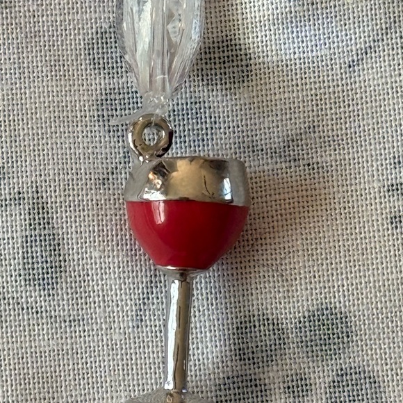Pink and Red Beaded Keychain with Butterfly Charm - Picture 3 of 6
